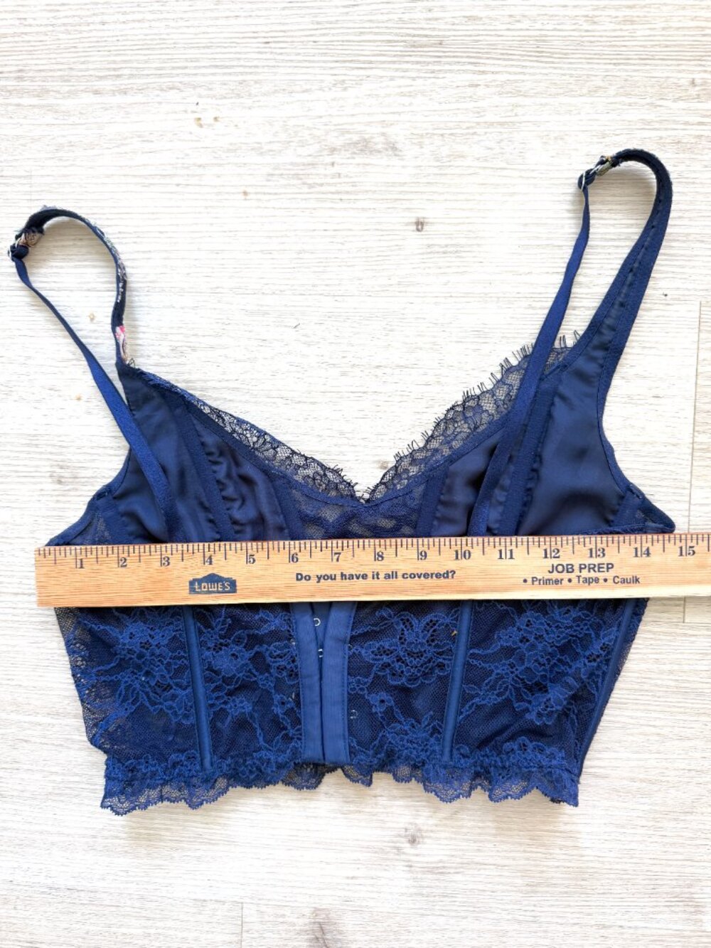 Blue Floral Lace Corset Top Lace Up Bustier Y2K Coquette Small - Picture 6 of 7